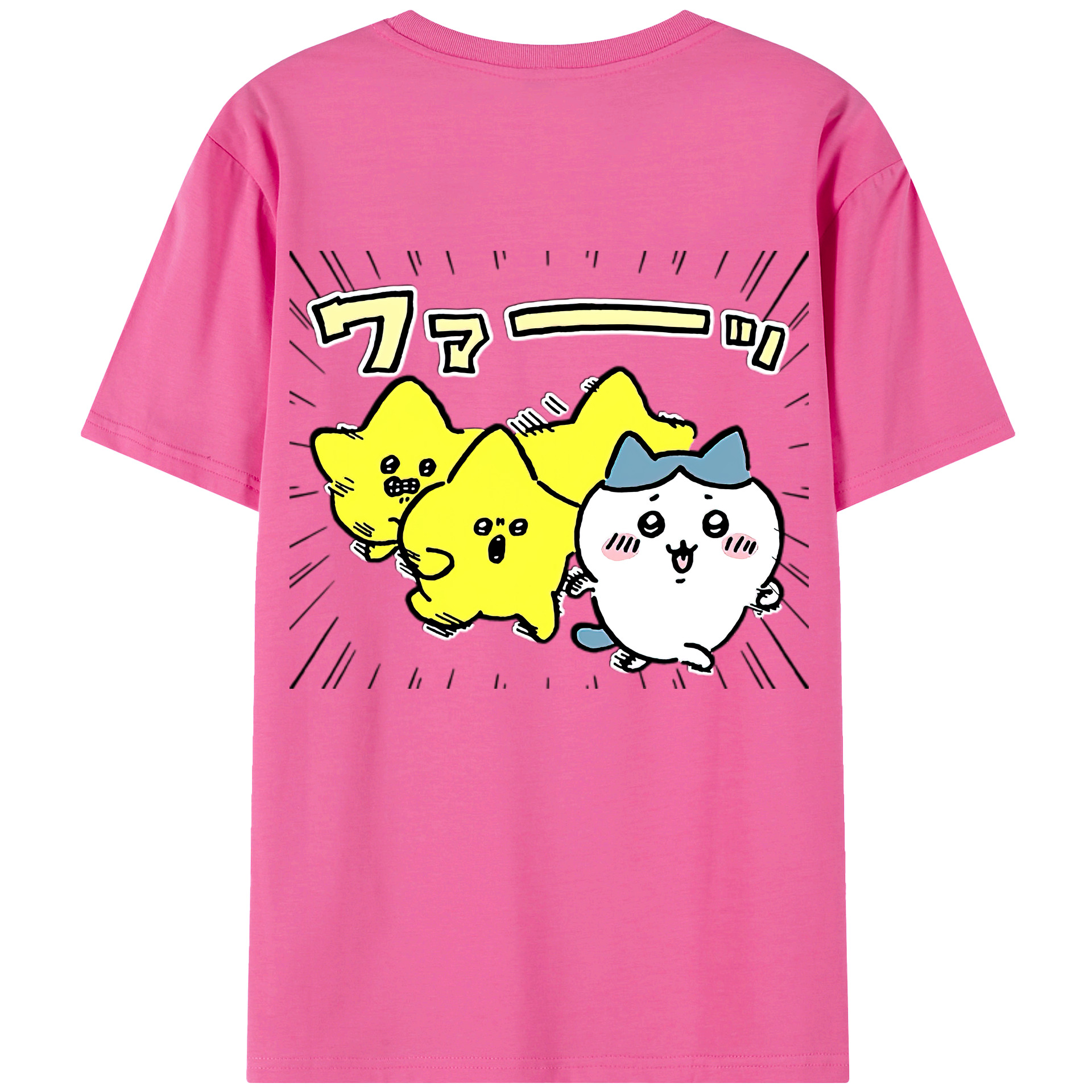 （画像用） ちいかわ 流れ星 Chii-kawa Shooting star レディース半袖Tシャツ(バックプリント)